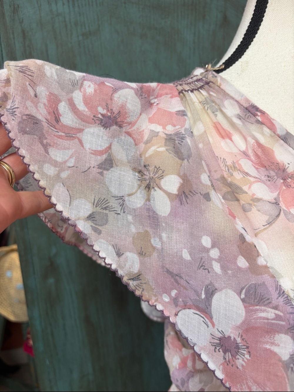 Vintage Sheer Floral Dress | Prairie Style Sz Sm-Med - Picture 4 of 11